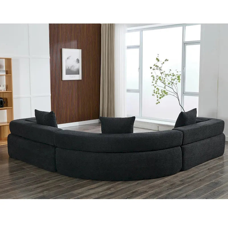 Canapé d'angle modulaire surdimensionné en boucle en forme de L, 3 pièces, combinaison libre