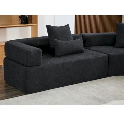 Canapé d'angle modulaire surdimensionné en boucle en forme de L, 3 pièces, combinaison libre