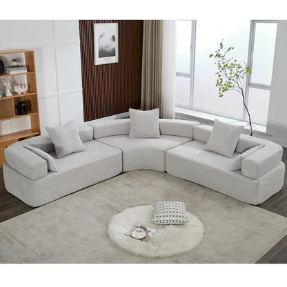 Canapé d'angle modulaire surdimensionné en boucle en forme de L, 3 pièces, combinaison libre