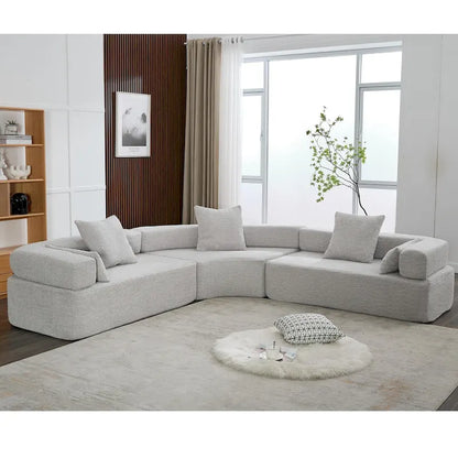 Canapé d'angle modulaire surdimensionné en boucle en forme de L, 3 pièces, combinaison libre