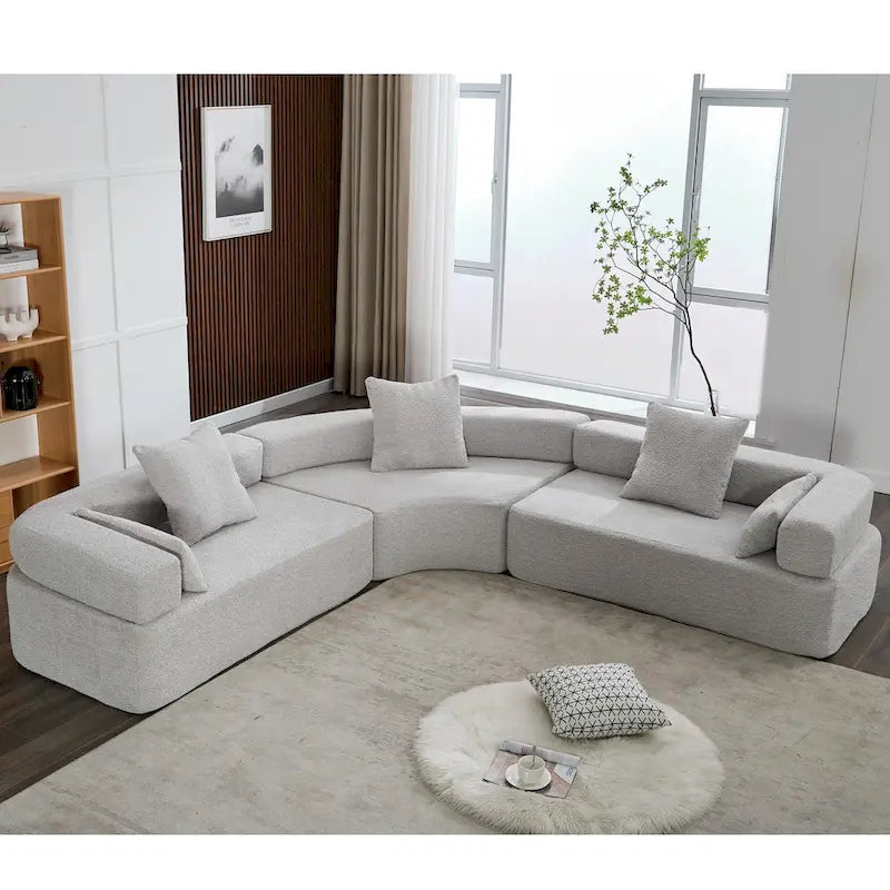 Canapé d'angle modulaire surdimensionné en boucle en forme de L, 3 pièces, combinaison libre