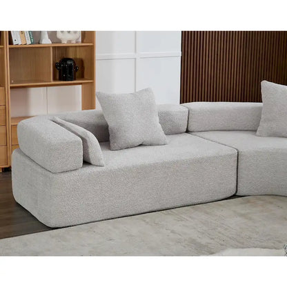 Canapé d'angle modulaire surdimensionné en boucle en forme de L, 3 pièces, combinaison libre