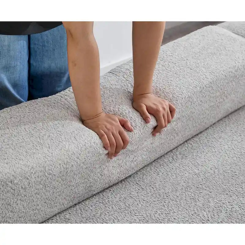 Canapé d'angle modulaire surdimensionné en boucle en forme de L, 3 pièces, combinaison libre