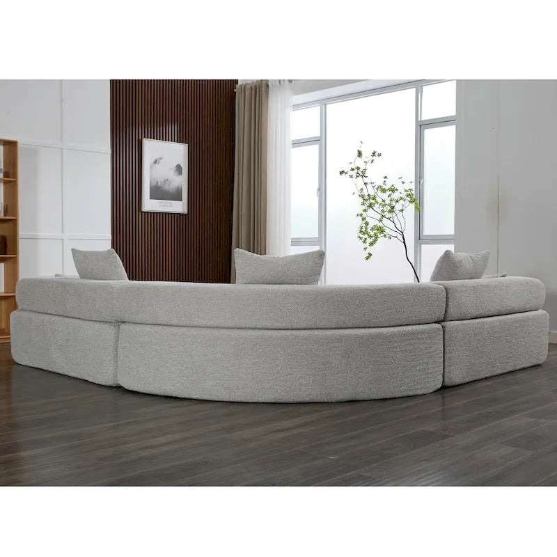Canapé d'angle modulaire surdimensionné en boucle en forme de L, 3 pièces, combinaison libre