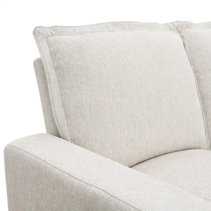 Canapé d'angle en lin en forme de L avec fauteuils inclinables électriques et port USB
