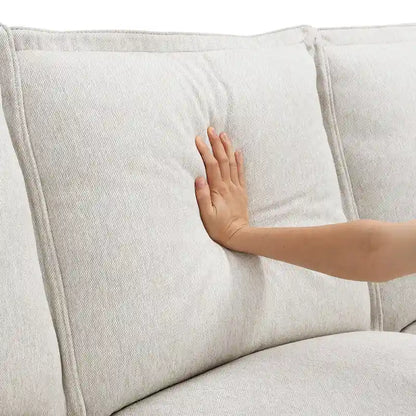 Canapé d'angle en lin en forme de L avec fauteuils inclinables électriques et port USB