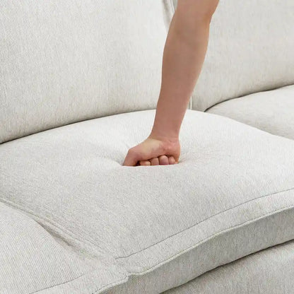 Canapé d'angle en lin en forme de L avec fauteuils inclinables électriques et port USB