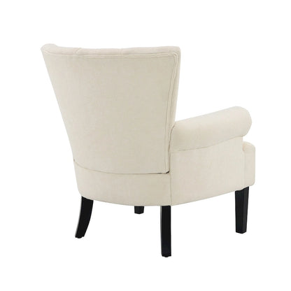 Fauteuil beige moderne 29 avec dossier capitonné