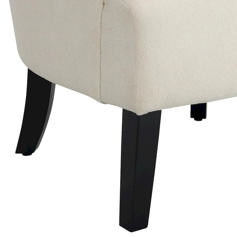 Fauteuil beige moderne 29 avec dossier capitonné