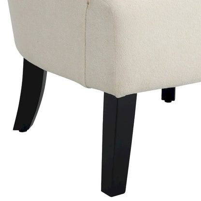 Fauteuil beige moderne 29 avec dossier capitonné