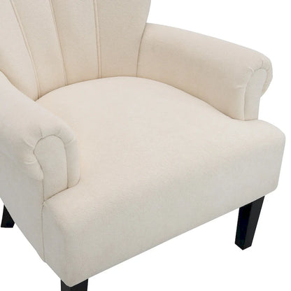 Fauteuil beige moderne 29 avec dossier capitonné
