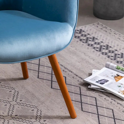 Fauteuil d'appoint bleu 30 en polyester capitonné à boutons
