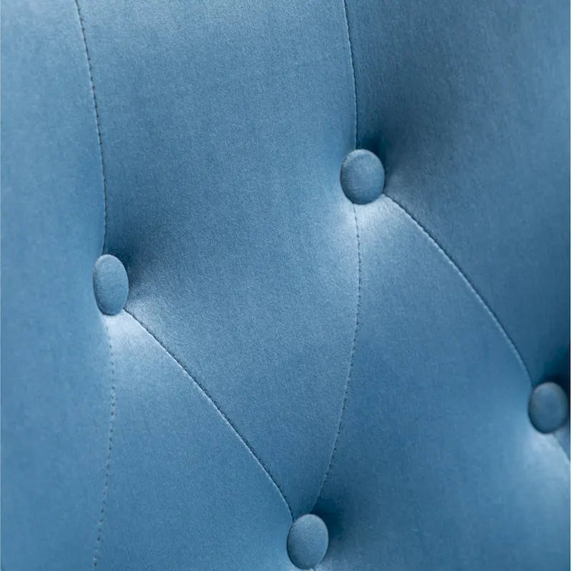 Fauteuil d'appoint bleu 30 en polyester capitonné à boutons