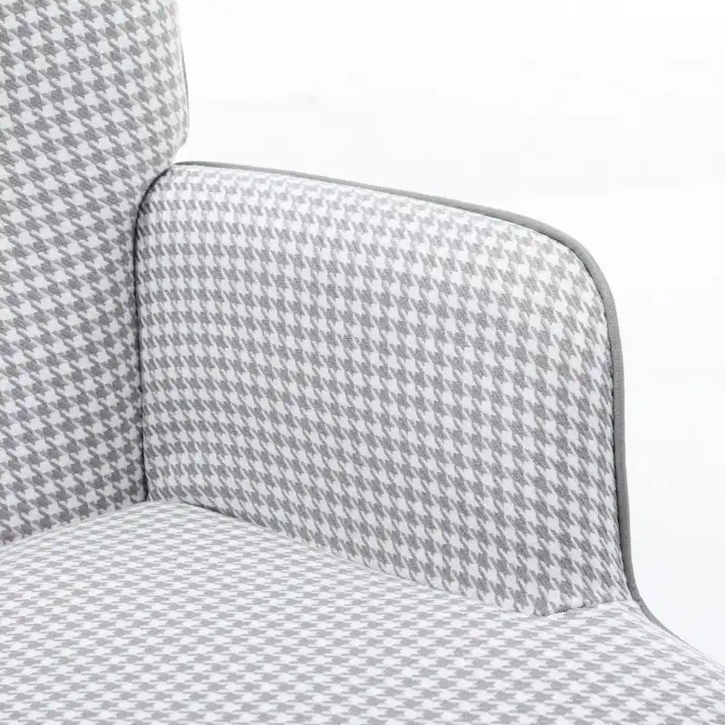Fauteuil à bascule, fauteuil à bascule en tissu pied-de-poule souple et simili cuir pour chambre d'enfant