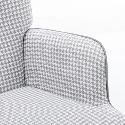 Fauteuil à bascule, fauteuil à bascule en tissu pied-de-poule souple et simili cuir pour chambre d'enfant
