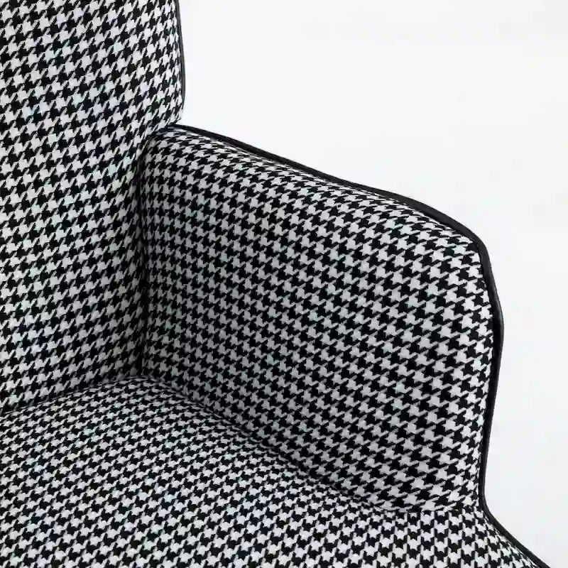 Fauteuil à bascule, fauteuil à bascule en tissu pied-de-poule souple et simili cuir pour chambre d'enfant