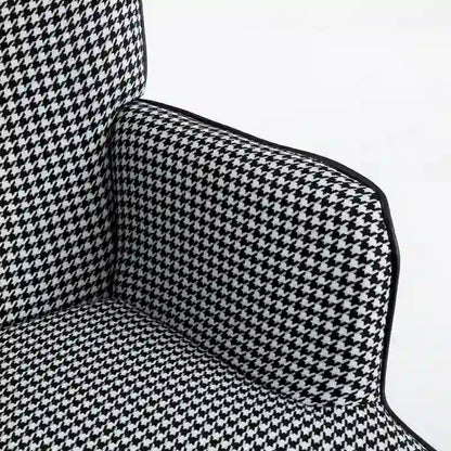 Fauteuil à bascule, fauteuil à bascule en tissu pied-de-poule souple et simili cuir pour chambre d'enfant