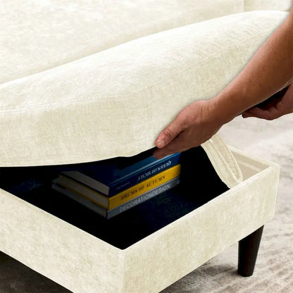 Canapé d'angle 3 places en chenille au design moderne