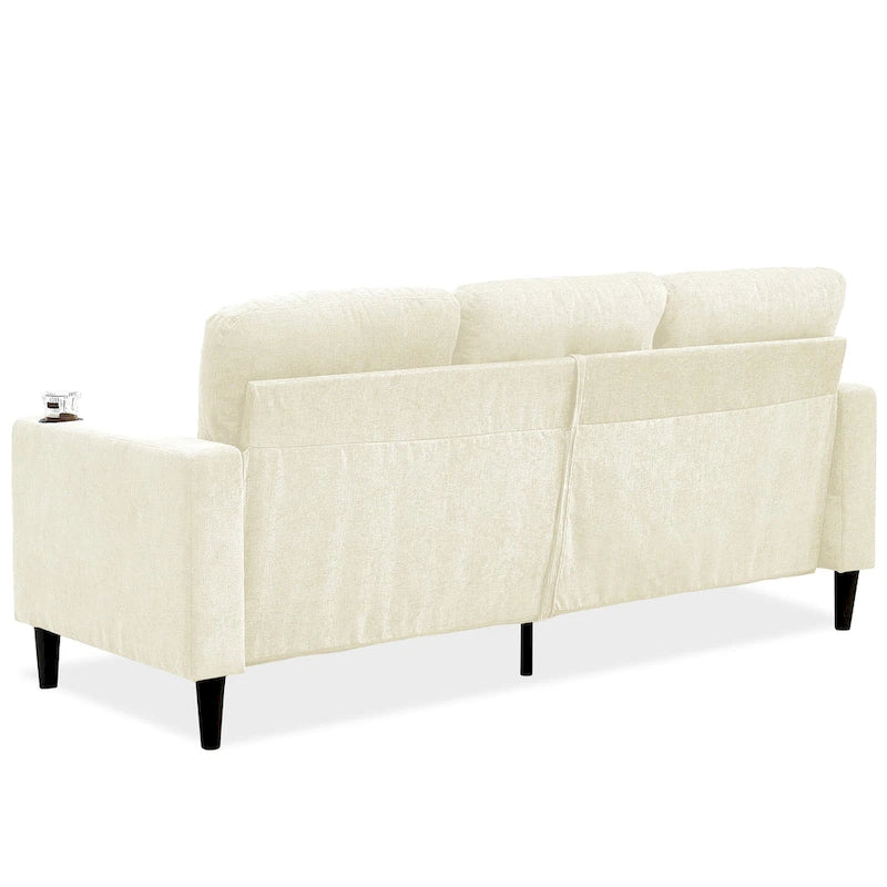 Canapé d'angle 3 places en chenille au design moderne