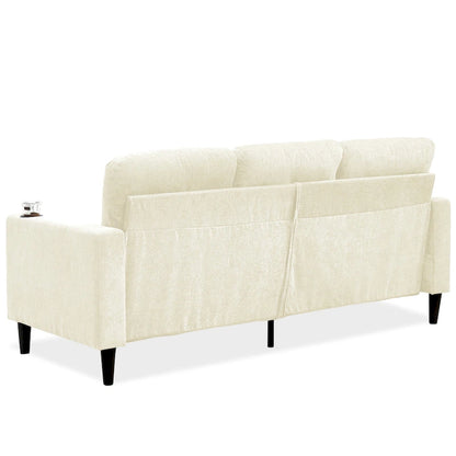 Canapé d'angle 3 places en chenille au design moderne