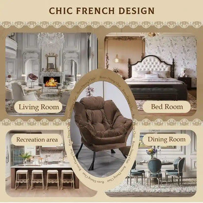 Fauteuil relax moderne en coton épais rembourré avec repose-pieds pliable