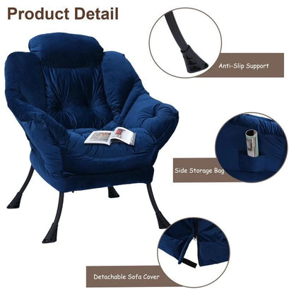 Fauteuil relax moderne en coton épais rembourré avec repose-pieds pliable