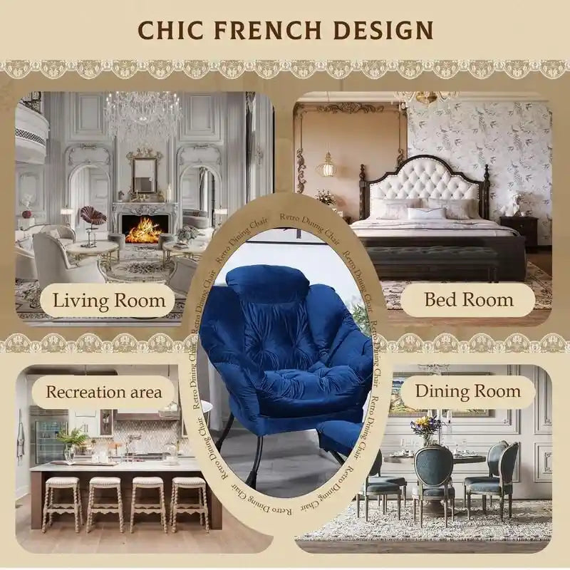 Fauteuil relax moderne en coton épais rembourré avec repose-pieds pliable