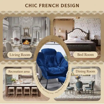Fauteuil relax moderne en coton épais rembourré avec repose-pieds pliable