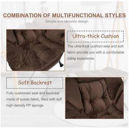 Fauteuil relax moderne en coton épais rembourré avec repose-pieds pliable