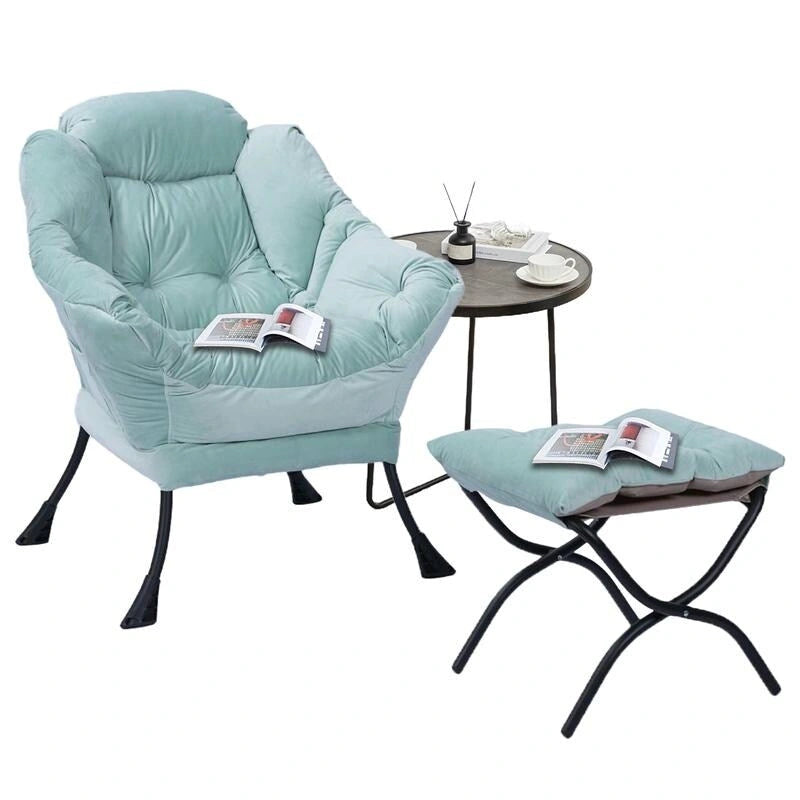 Fauteuil relax moderne en coton épais rembourré avec repose-pieds pliable