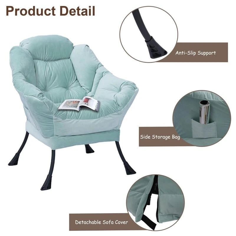 Fauteuil relax moderne en coton épais rembourré avec repose-pieds pliable