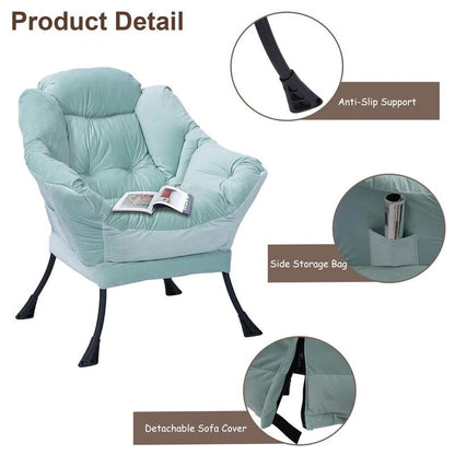 Fauteuil relax moderne en coton épais rembourré avec repose-pieds pliable