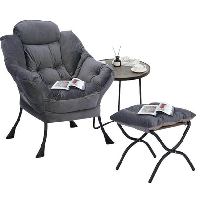 Fauteuil relax moderne en coton épais rembourré avec repose-pieds pliable
