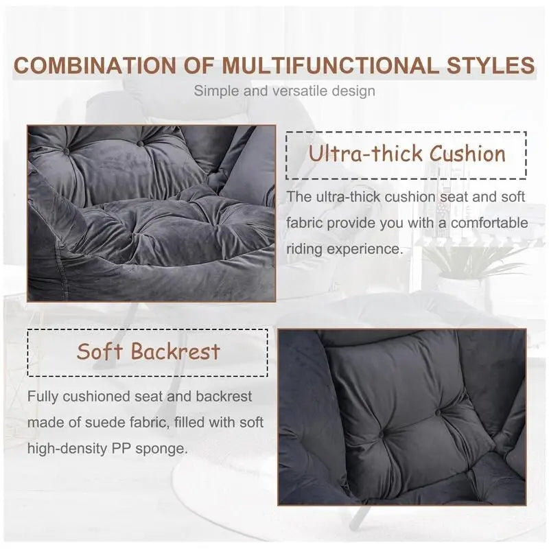 Fauteuil relax moderne en coton épais rembourré avec repose-pieds pliable