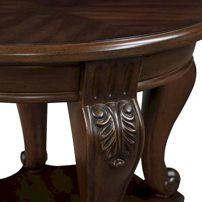 Table d'appoint ronde rétro 22 pouces, table de chevet en bois massif avec étagère, table d'angle pour salon, montage facile