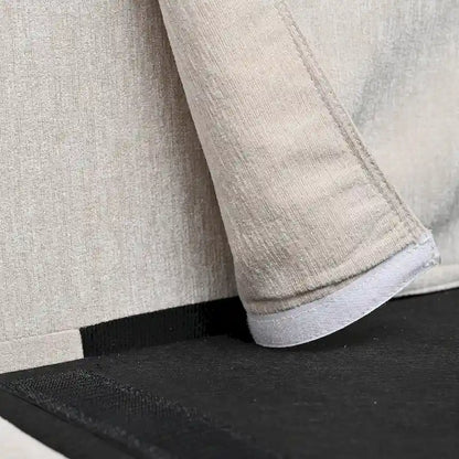 Canapé d'angle spacieux 4 places beige 107,87 cm avec pouf amovible, coussins déhoussables et rangement pratique dans les accoudoirs