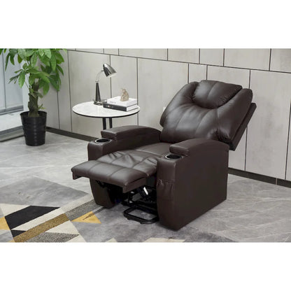 Fauteuil inclinable moderne, canapé inclinable en similicuir avec porte-gobelets et télécommande