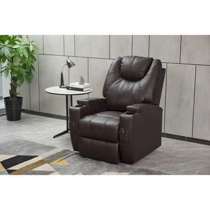 Fauteuil inclinable moderne, canapé inclinable en similicuir avec porte-gobelets et télécommande