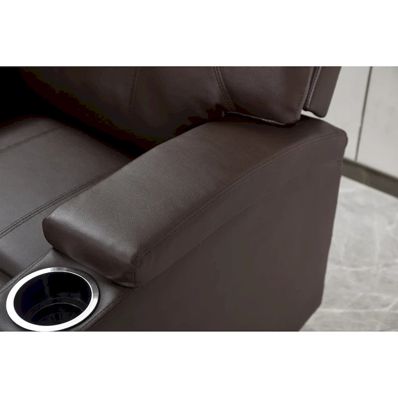 Fauteuil inclinable moderne, canapé inclinable en similicuir avec porte-gobelets et télécommande