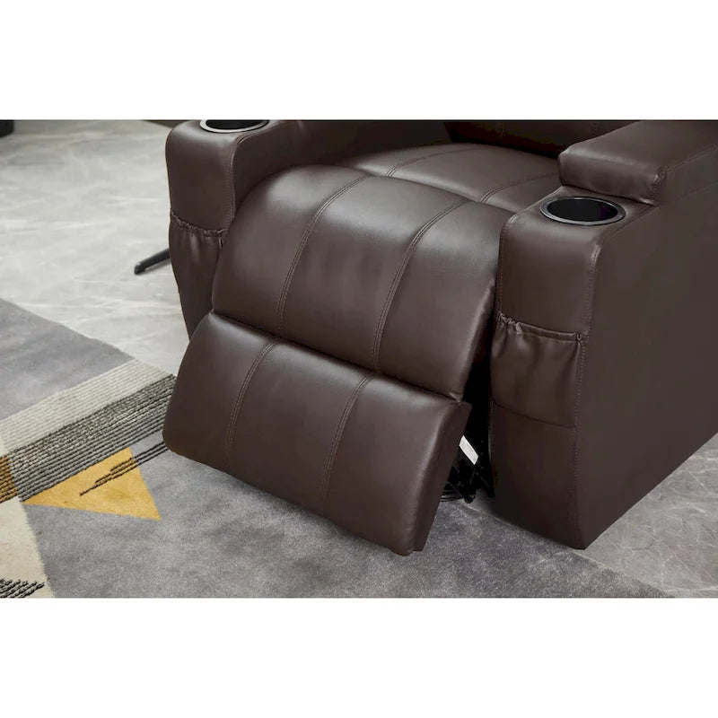 Fauteuil inclinable moderne, canapé inclinable en similicuir avec porte-gobelets et télécommande