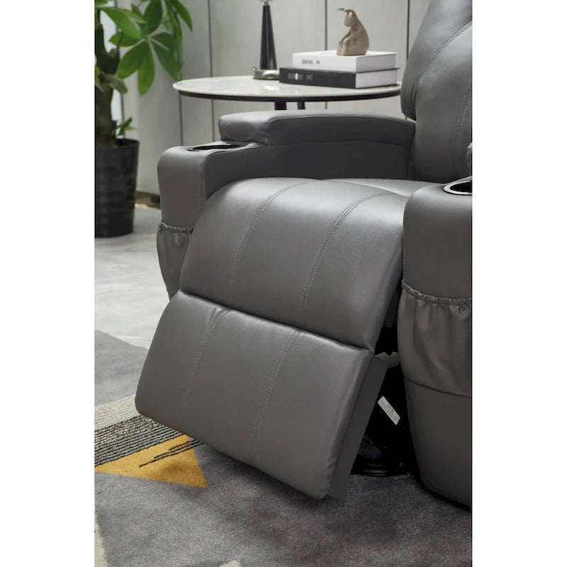 Fauteuil inclinable moderne, canapé inclinable en similicuir avec porte-gobelets et télécommande