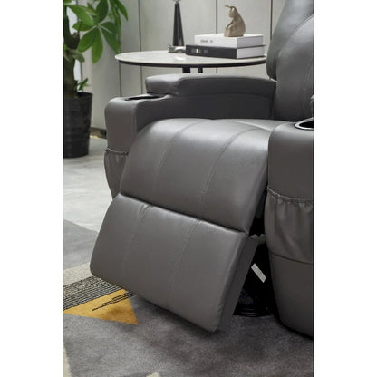 Fauteuil inclinable moderne, canapé inclinable en similicuir avec porte-gobelets et télécommande