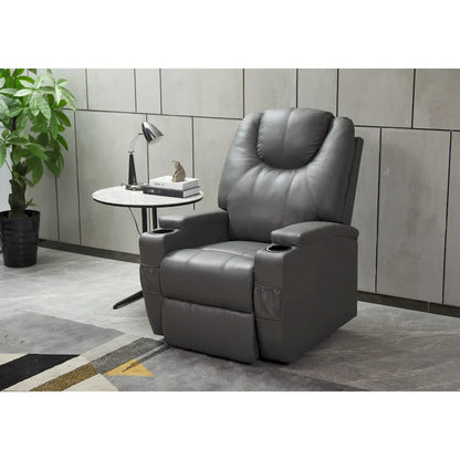 Fauteuil inclinable moderne, canapé inclinable en similicuir avec porte-gobelets et télécommande