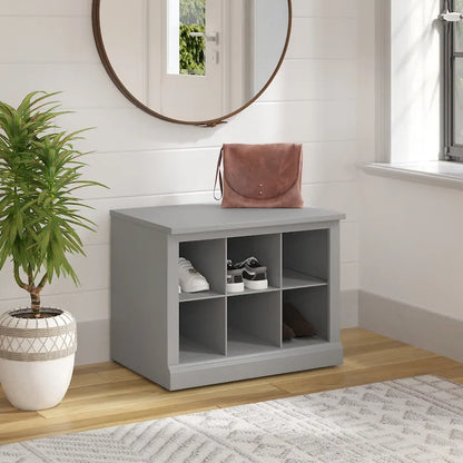 Banc à chaussures Woodland 24W avec étagères, par Bush Furniture