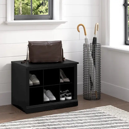 Banc à chaussures Woodland 24W avec étagères, par Bush Furniture