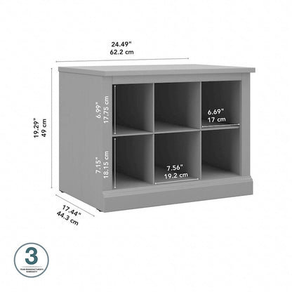Banc à chaussures Woodland 24W avec étagères, par Bush Furniture