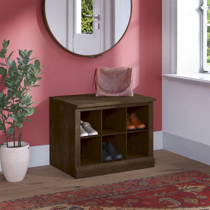 Banc à chaussures Woodland 24W avec étagères, par Bush Furniture
