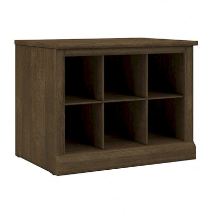 Banc à chaussures Woodland 24W avec étagères, par Bush Furniture