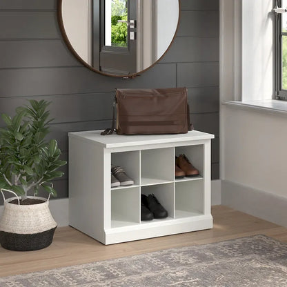 Banc à chaussures Woodland 24W avec étagères, par Bush Furniture