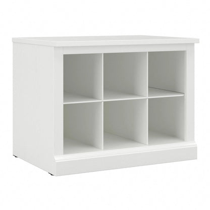 Banc à chaussures Woodland 24W avec étagères, par Bush Furniture